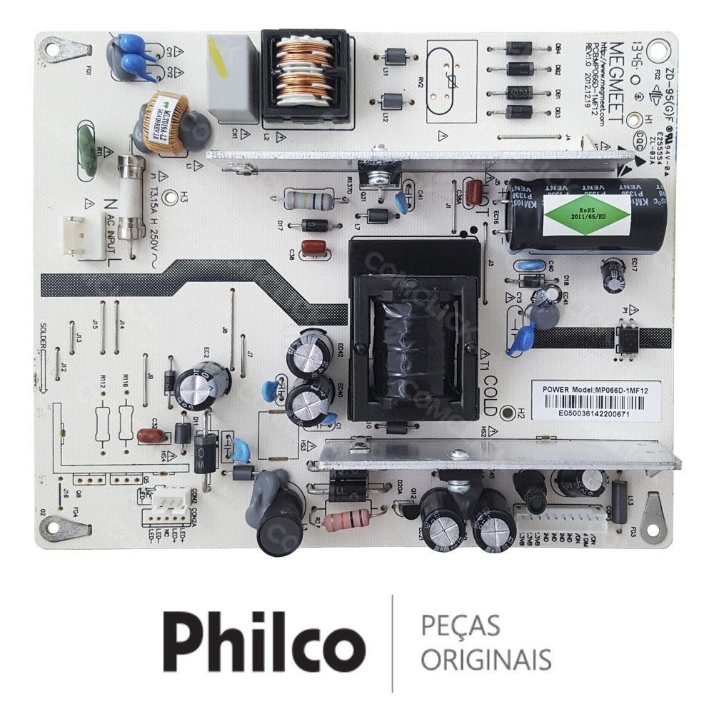Placa Fonte PCB-MP066D-1MF12 TV Philco PH32C20DSG