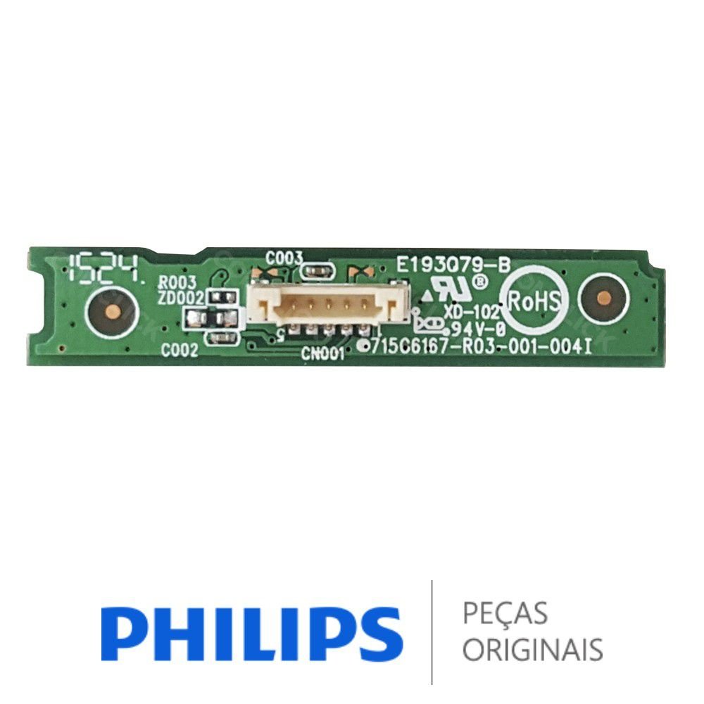Placa IR / Receptora do Controle 715G6167-R03-001-004I TV Philips 40PFG5100, 43PFG5100, 48PFG5100