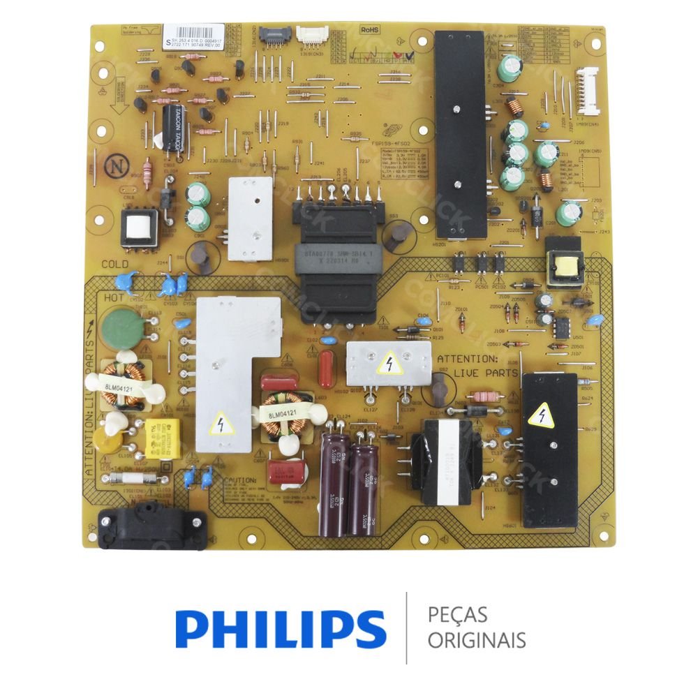 Placa PCI Fonte FSP159-4FS02 para TV Philips 47PFL7008G, 47PFL8008G, 55PFL7008G